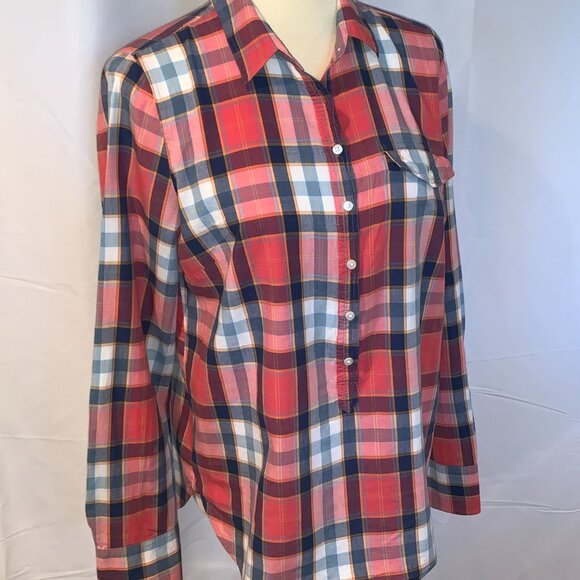 J. Crew Factory Long Sleeve Plaid Popover - Picture 3 of 7